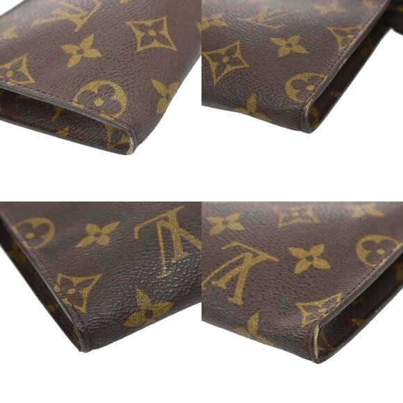 LOUIS VUITTON Logo BUCKET PM Pouch Bag Monogram Leather Brown France 60EF633 - Picture 7 of 13